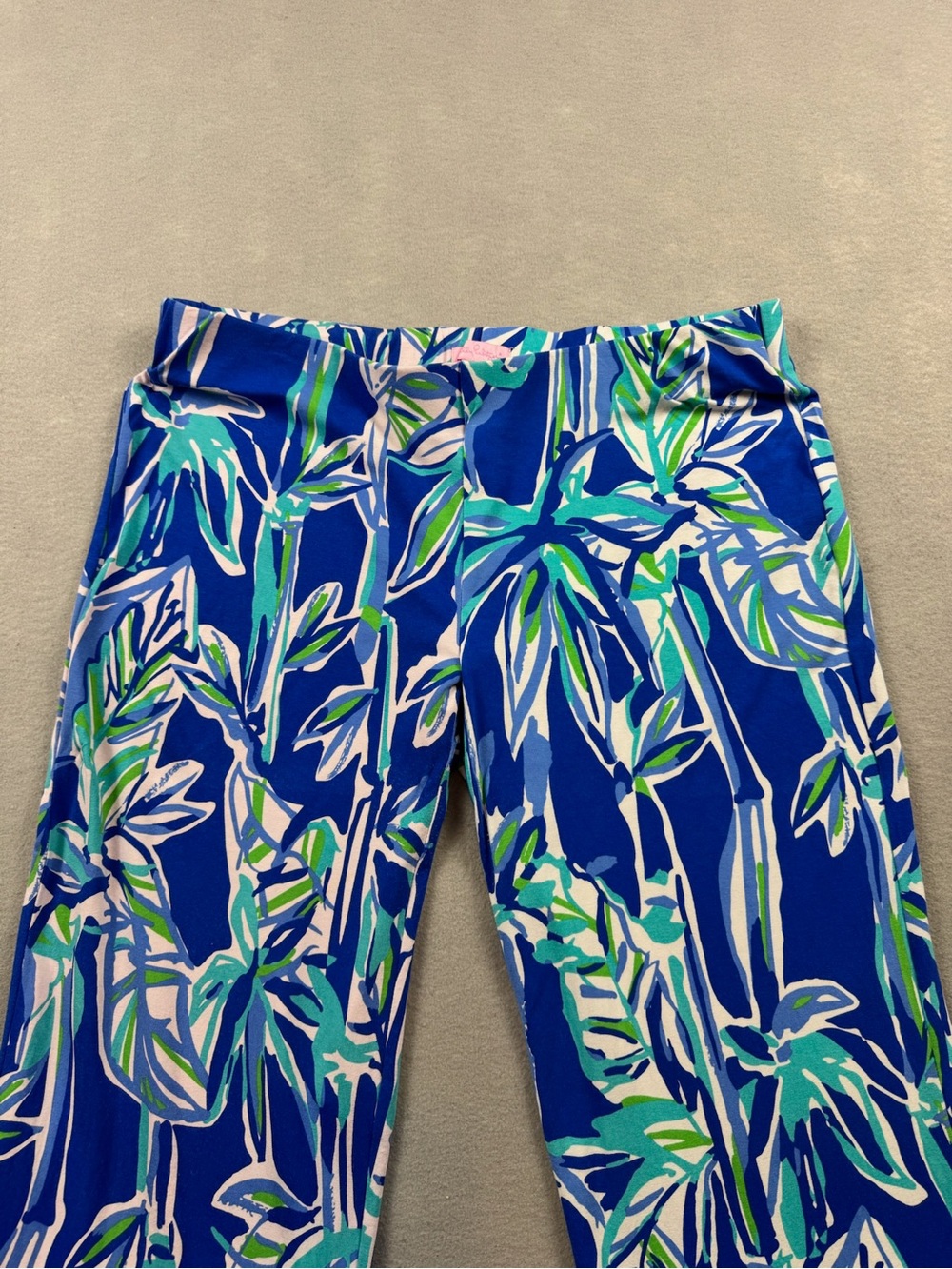 Lilly Pulitzer Georgia May Beach Pant Tropical Palazzo Wide Leg Large Blue Green - Picture 3 of 14